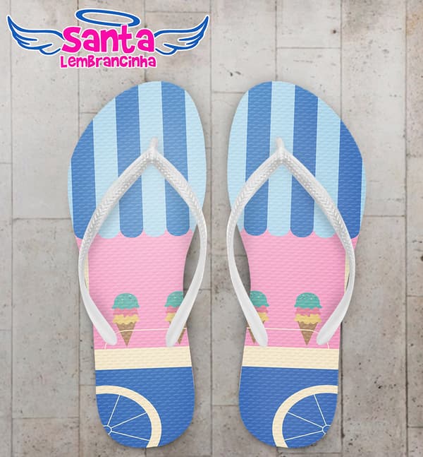 Chinelo Personalizado Infantil Sorvete COD 6631