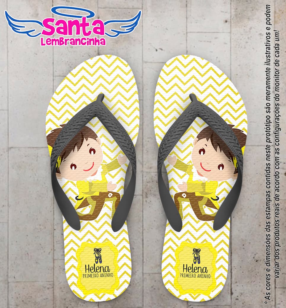 Chinelo Personalizado Bailarino com Fundo Chevron COD 6569