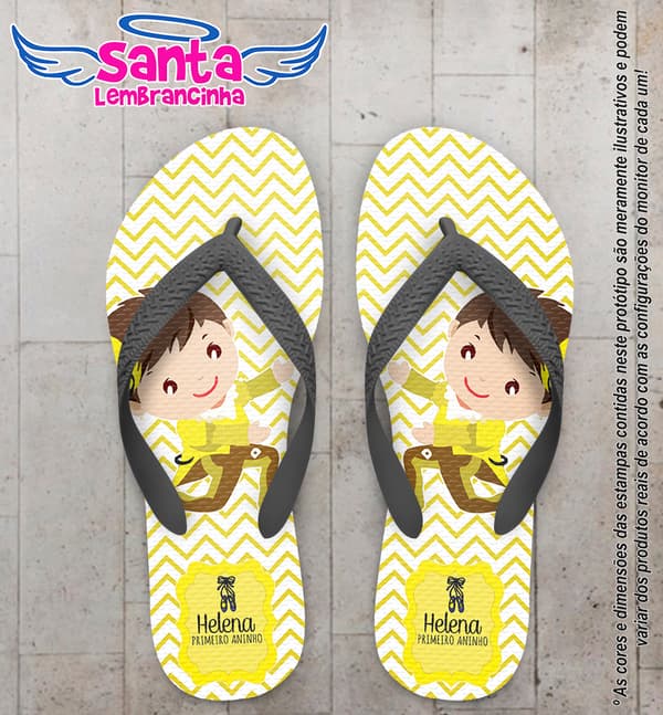 Chinelo Personalizado Bailarino com Fundo Chevron COD 6569