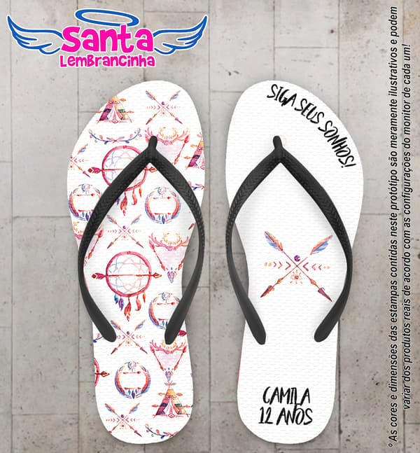 Chinelo Personalizado Infantil Galáxia COD 6587