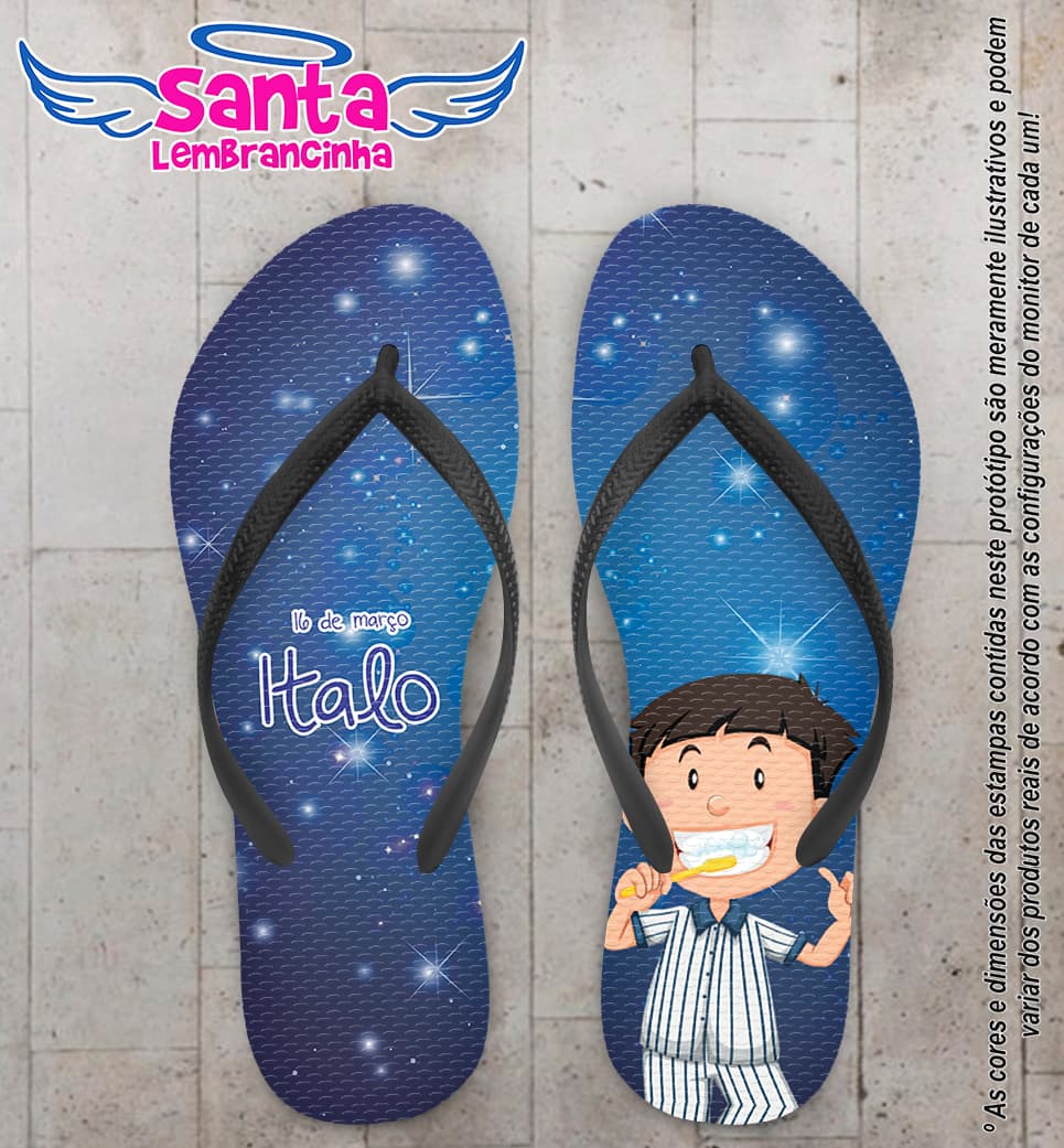 Chinelo Personalizado Infantil Galáxia COD 6585