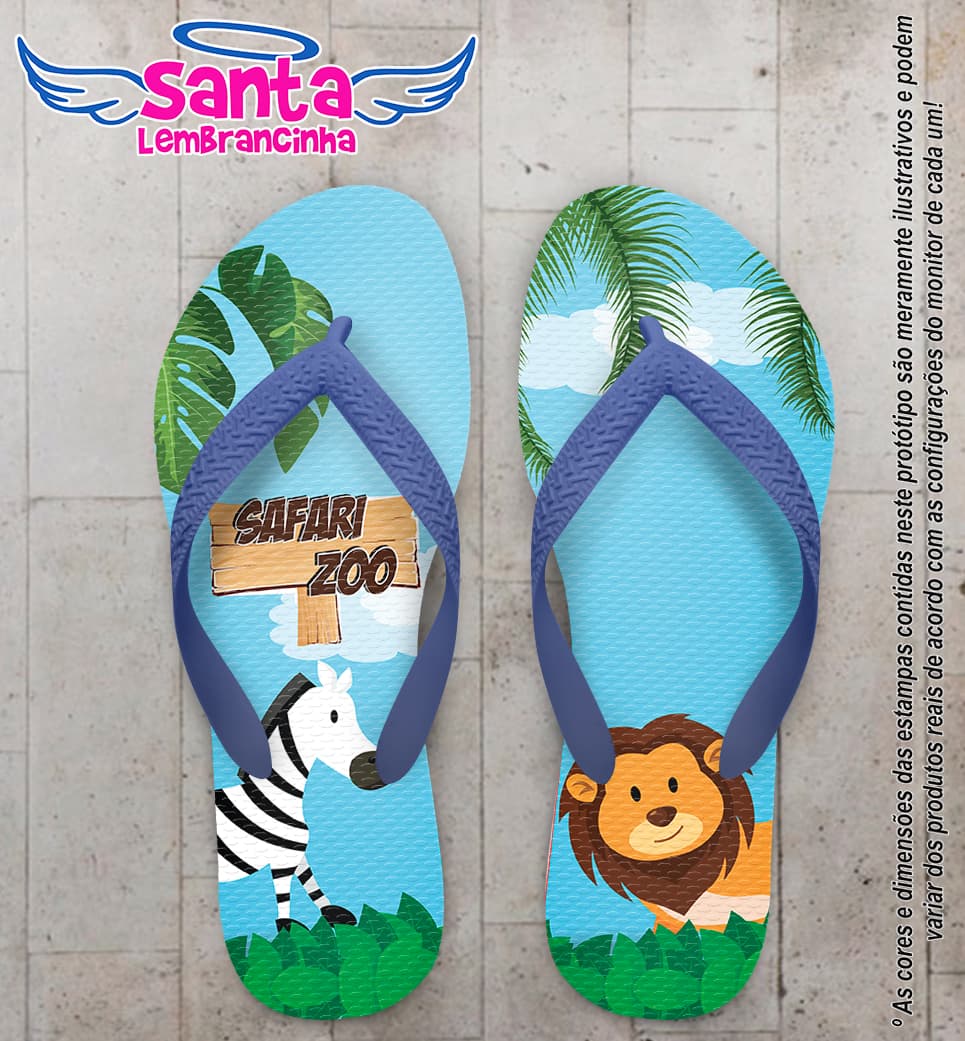 Chinelo Personalizado Infantil Safari COD 6695