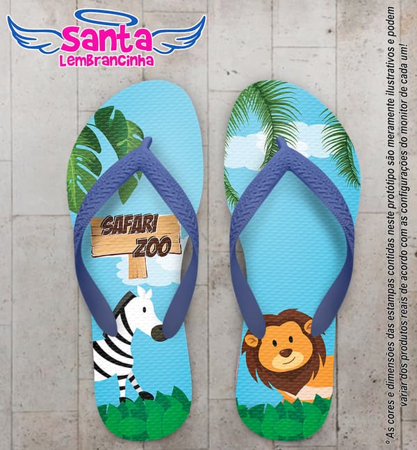 Chinelo Personalizado Infantil Safari COD 6695