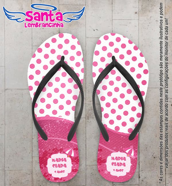 Chinelo Personalizado Infantil Pool Party com Poa COD 6579