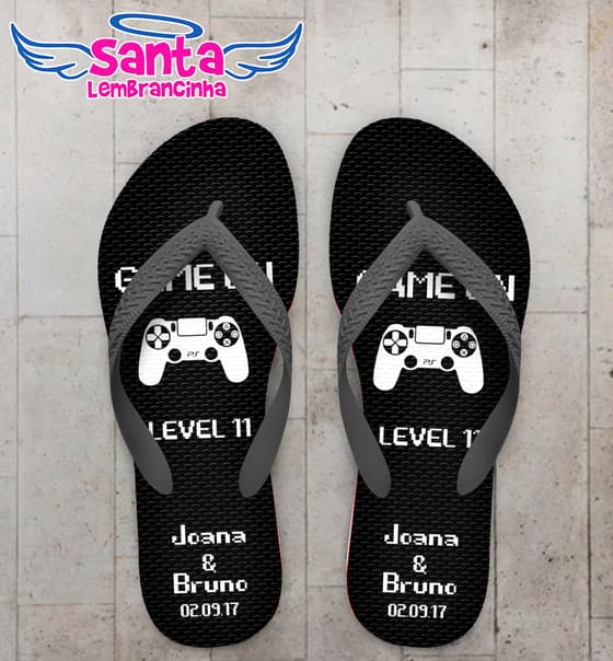 Chinelo Personalizado Casamento com Controle COD 6700