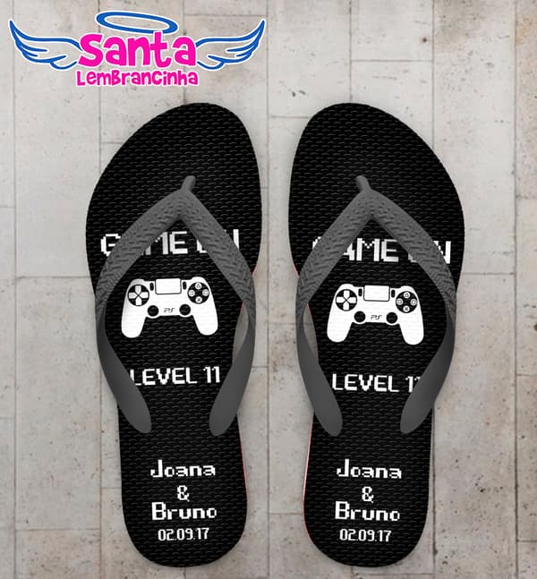 Chinelo Personalizado Casamento com Controle COD 6700