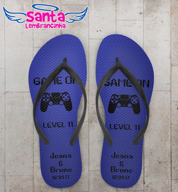 Chinelo Personalizado Casamento com Controle COD 6701