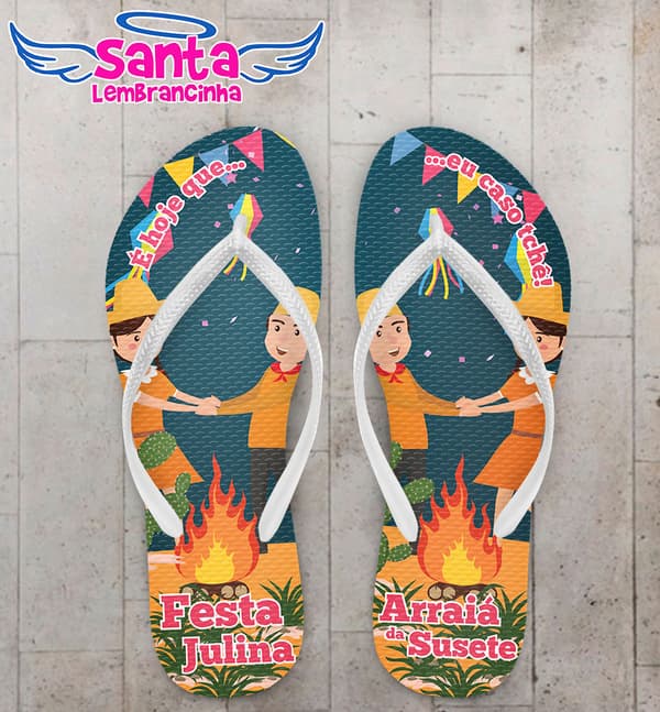 Chinelo Personalizado Festa Junina Arraial COD 6562