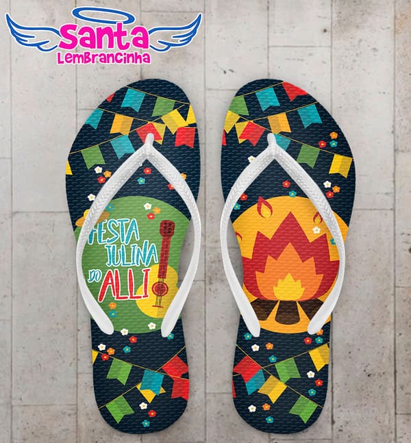 Chinelo Personalizado Festa Junina Fogueira Escola COD 6561