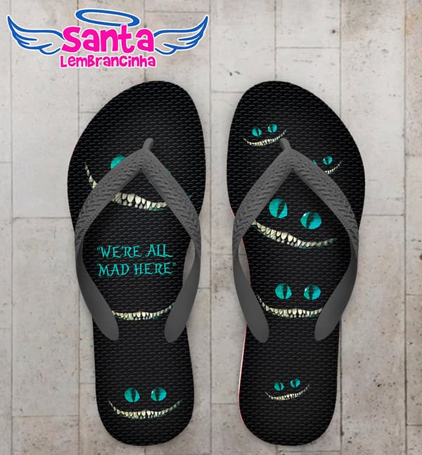 Chinelo Personalizado Infantil Gato Risonho COD 6892