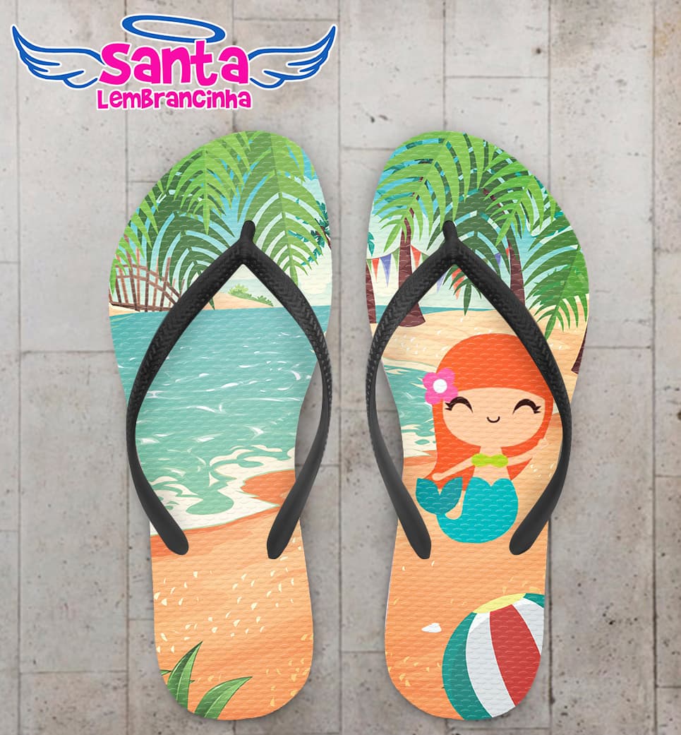 Chinelo Personalizado Infantil Praia Menina COD 6819