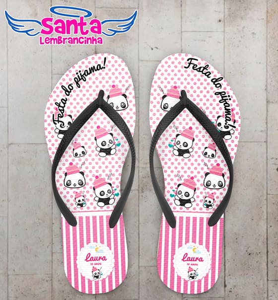 Chinelo Personalizado Infantil Festa do Pijama COD 6810