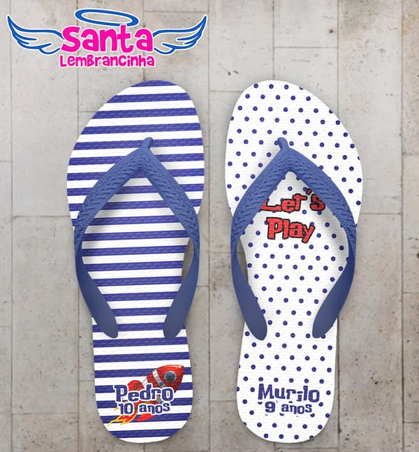 Chinelo Personalizado Infantil com Foguete COD 6804