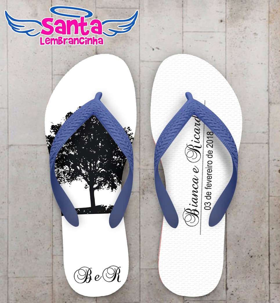 Chinelo Personalizado Casamento com Árvore COD 6771