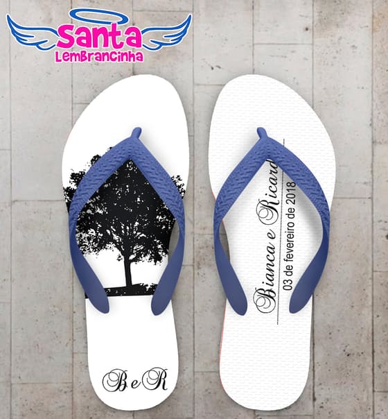 Chinelo Personalizado Casamento com Árvore COD 6771