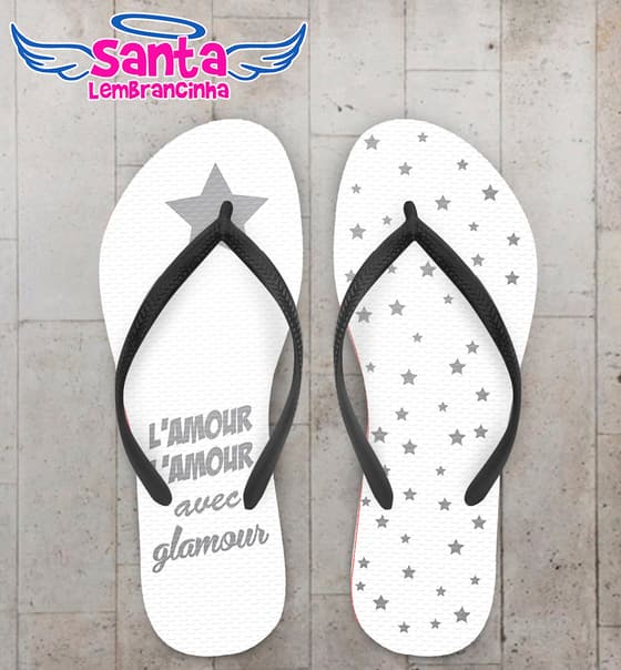 Chinelo Personalizado Infantil com Estrelinhas COD 6790