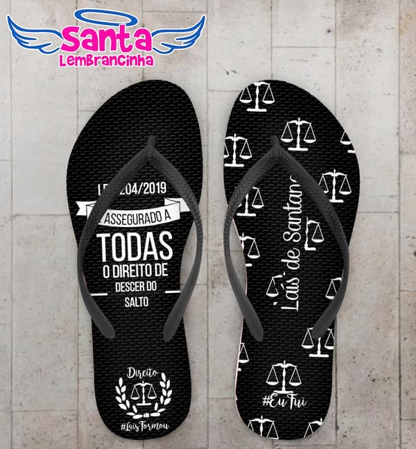 Chinelo Personalizado Formatura de Direito COD 6835