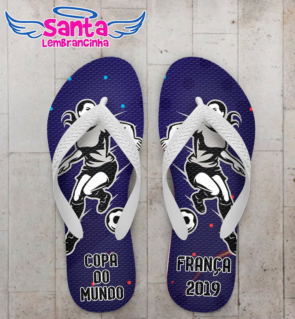 Chinelo Personalizado Futebol Feminino COD 6904