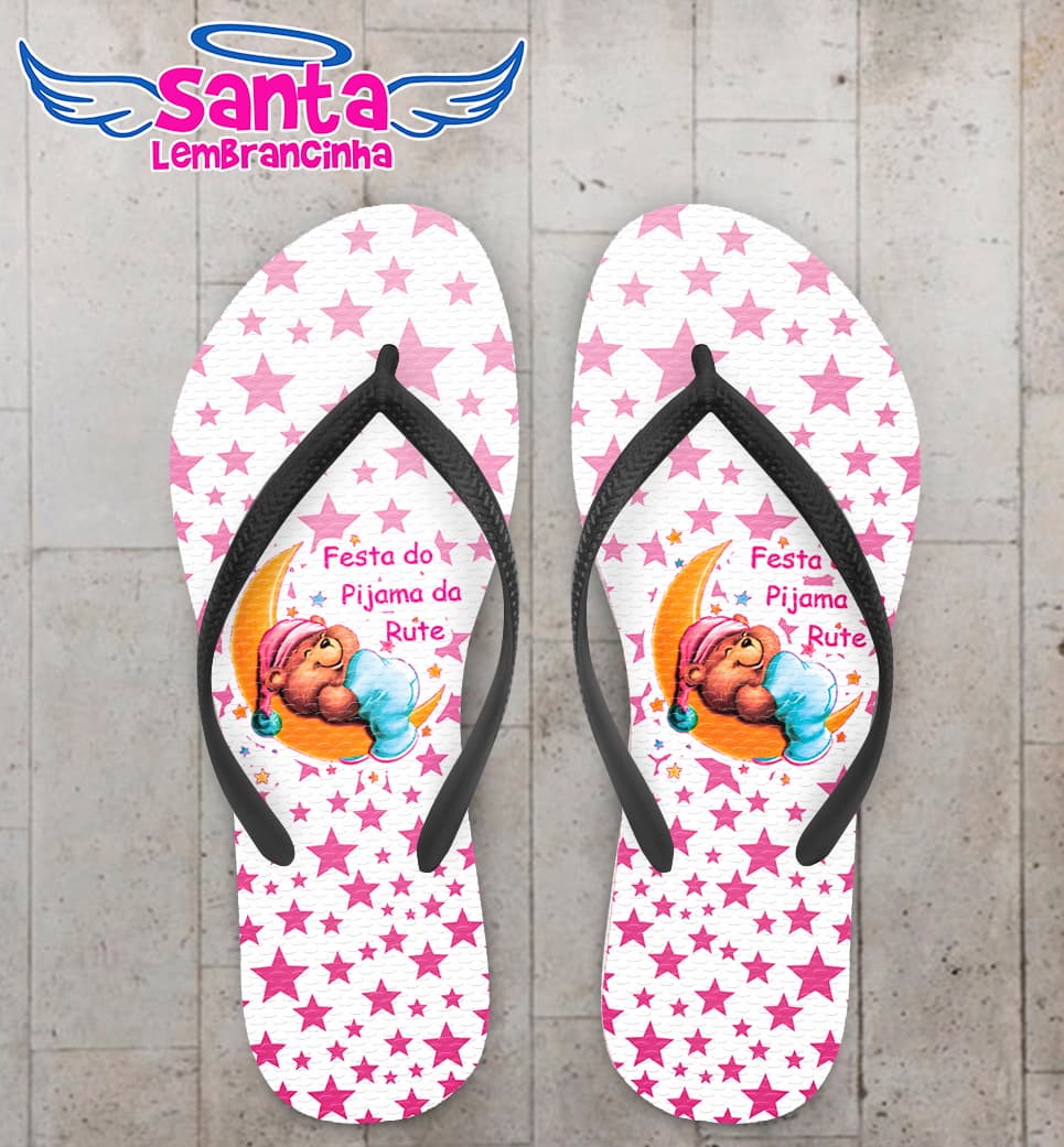 Chinelo Personalizado Infantil Festa do Pijama COD 6795