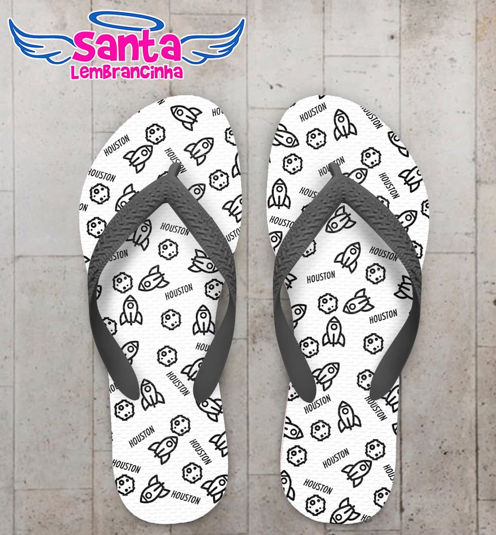 Chinelo Personalizado Infantil Foguete COD 6825