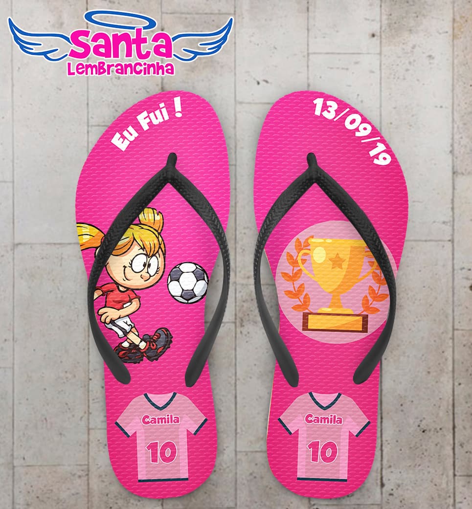 Chinelo Personalizado Futebol Feminino COD 6903