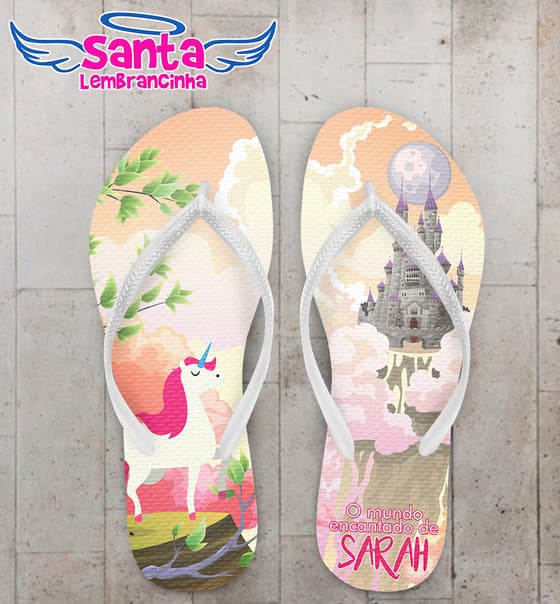 Chinelo Personalizado Infantil Mundo Encantado COD 6801