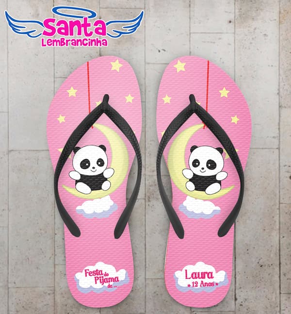 Chinelo Personalizado Infantil Panda COD 6811