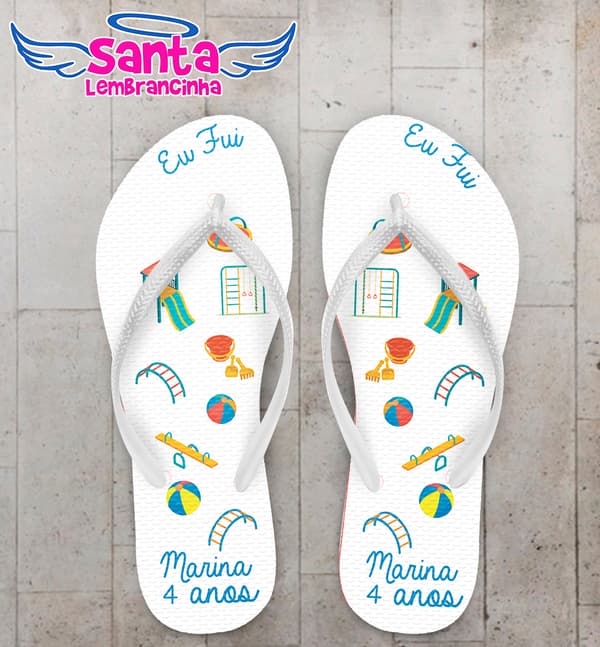 Chinelo Personalizado Infantil Parquinho COD 6813