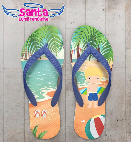 Chinelo Personalizado Infantil Praia COD 6818