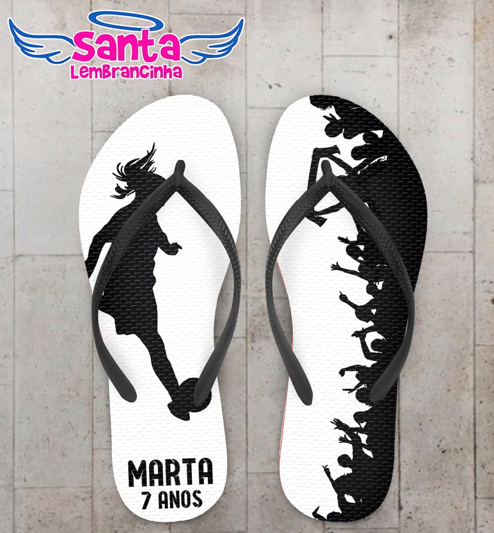 Chinelo Personalizado Infantil Futebol Feminino COD 6900