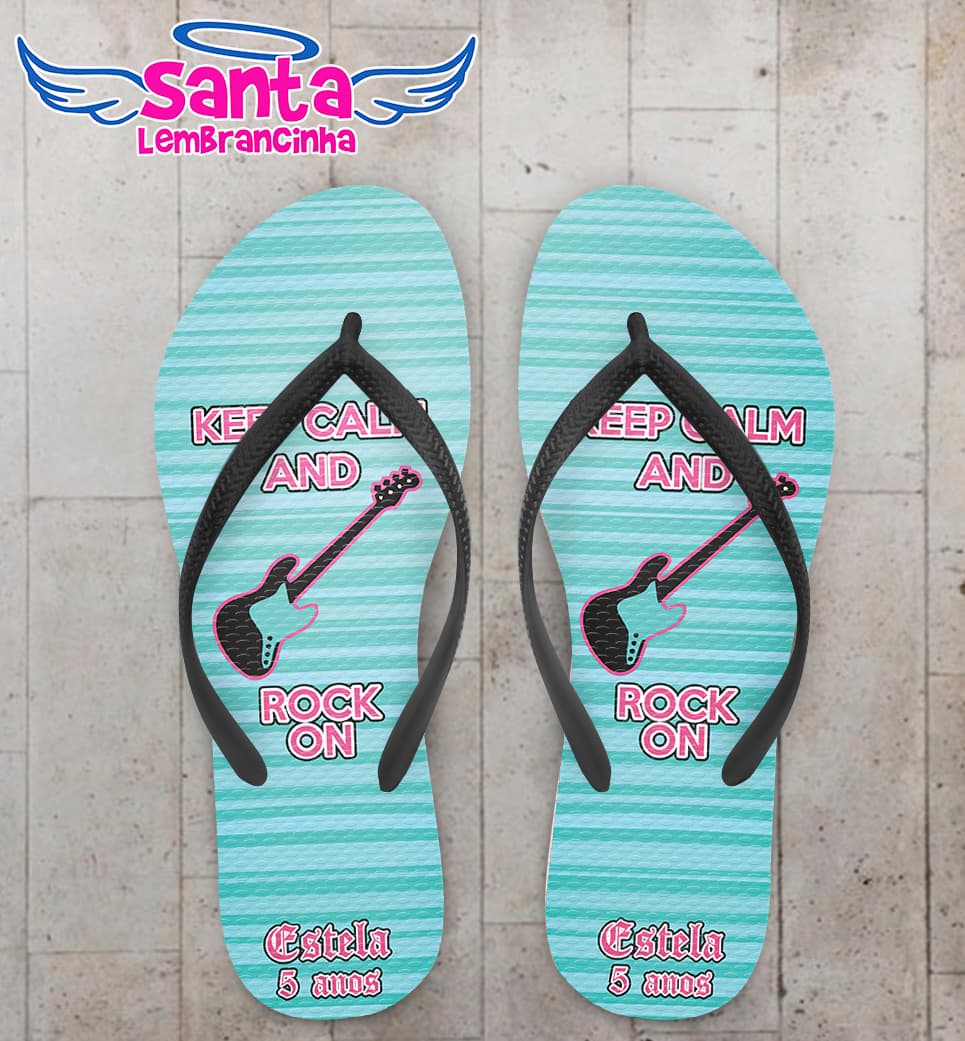 Chinelo Personalizado Rock Feminino COD 6797
