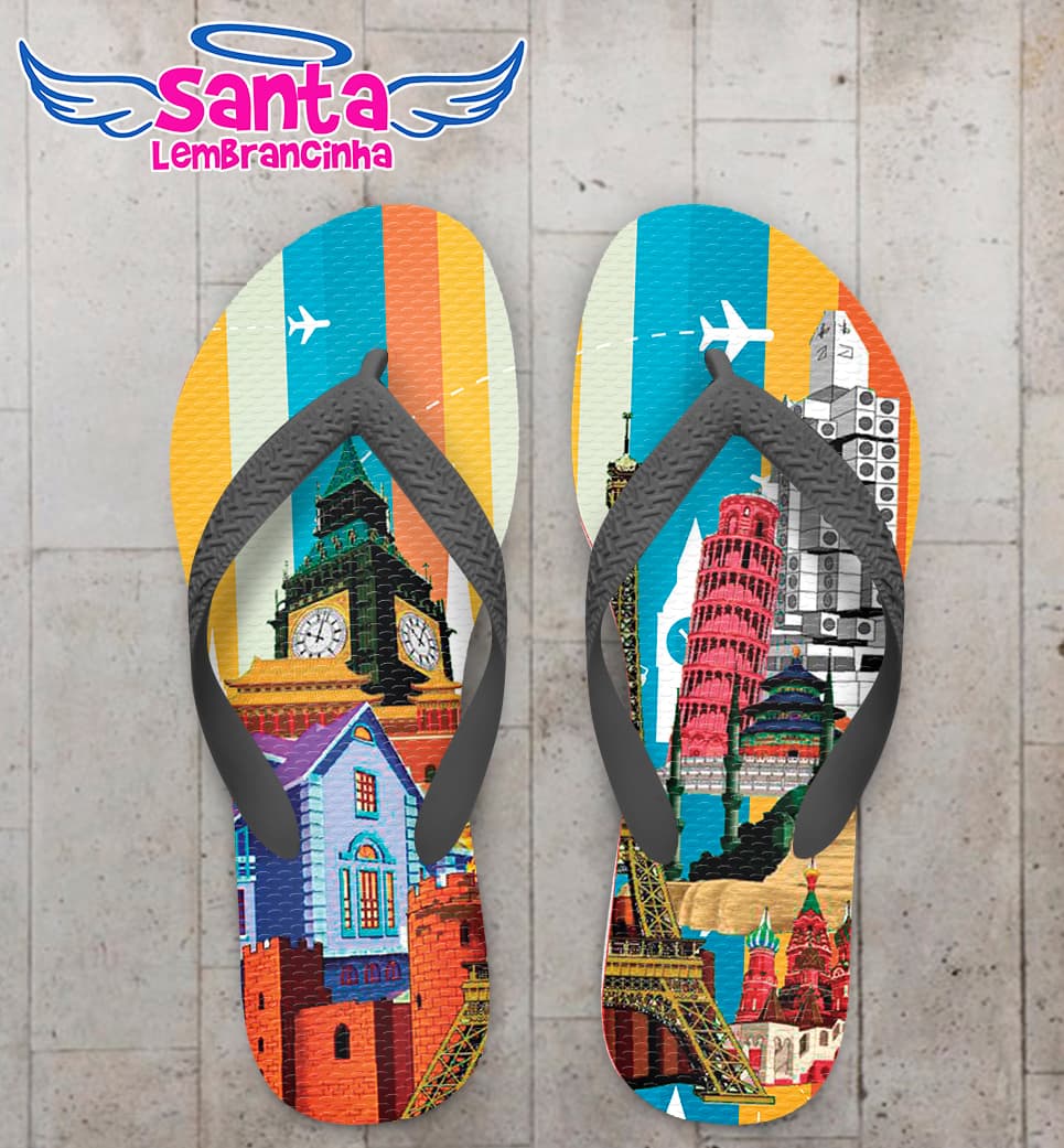 Chinelo Personalizado Volta ao Mundo COD 6822