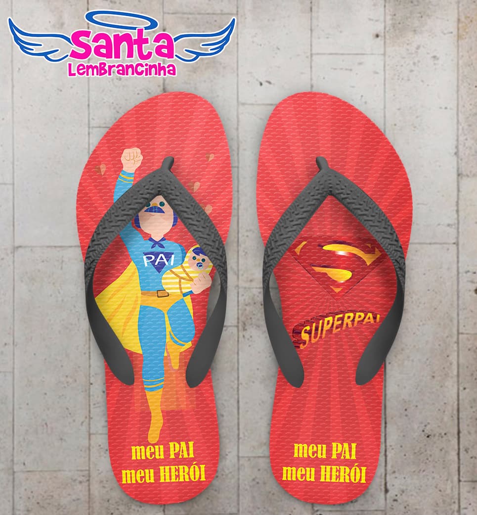 Chinelo Personalizado Dia dos Pais Super Pai COD 6936