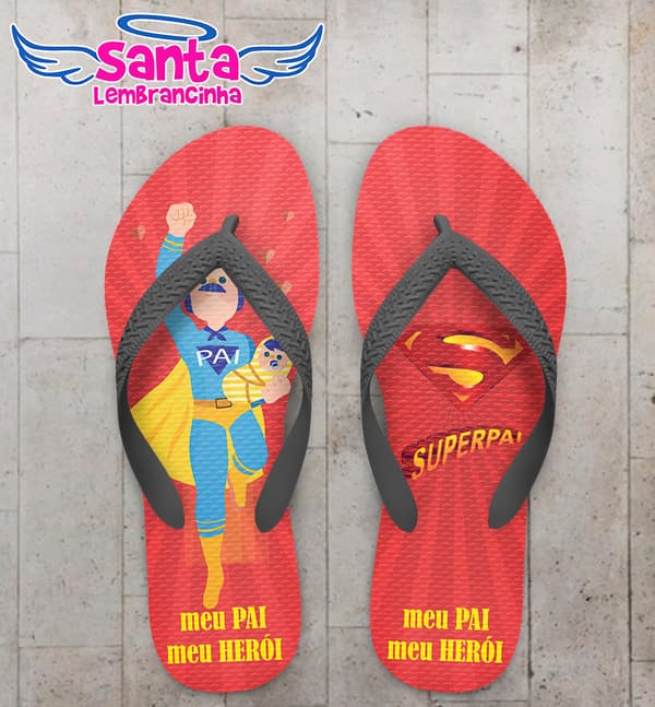 Chinelo Personalizado Dia dos Pais Super Pai COD 6936