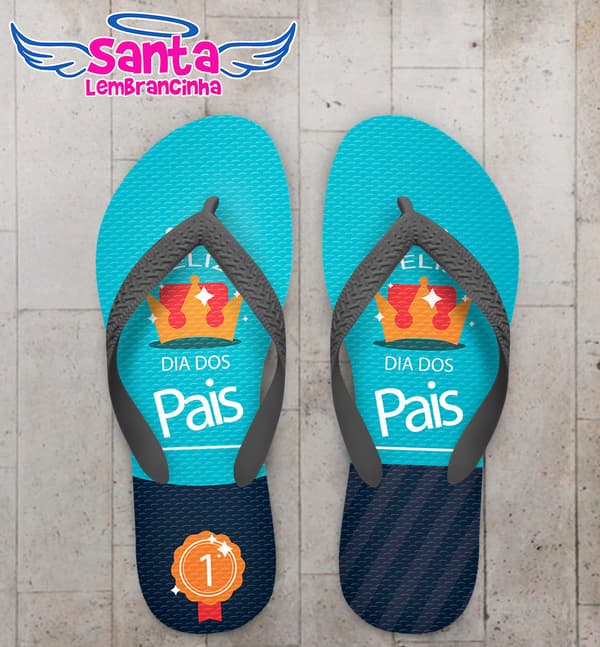 Chinelo Personalizado Dia dos Pais com Coroa COD 6941