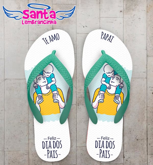 Chinelo Personalizado Pai e Filho Dia dos Pais COD 6925