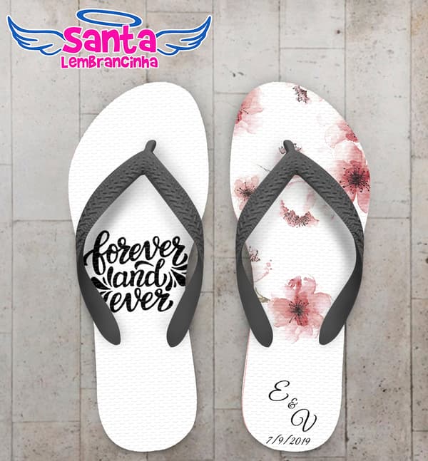 Chinelo Personalizado Casamento Forever COD 6838