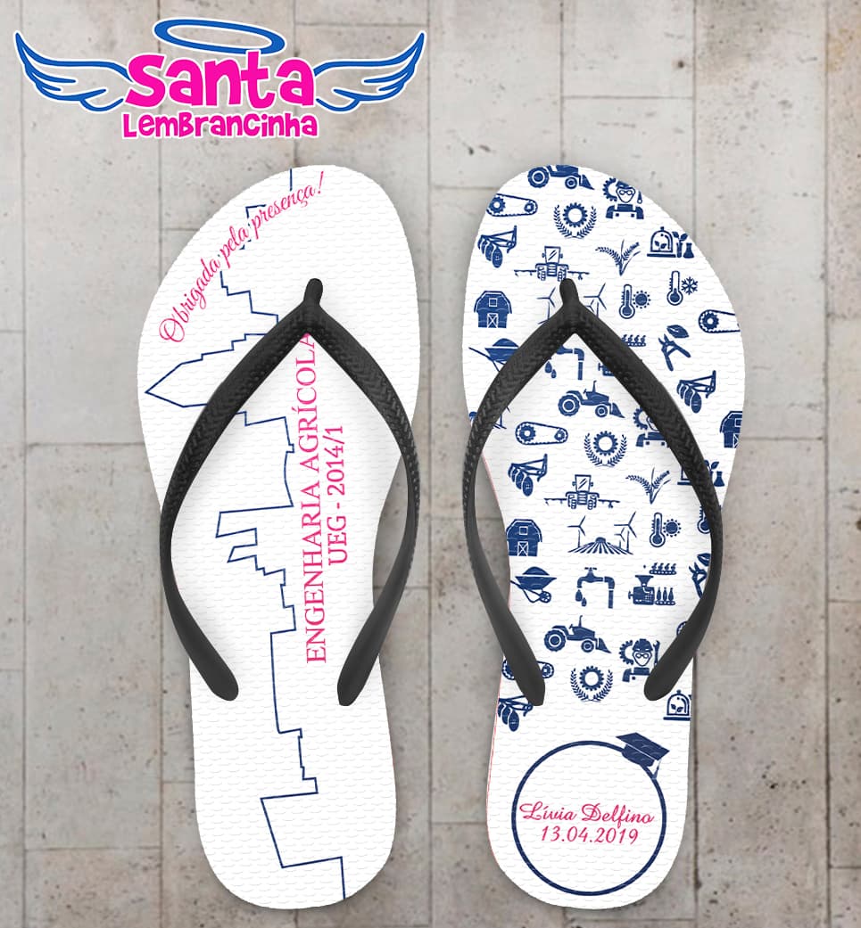Chinelo Personalizado Formatura Engenharia Agrícola COD 6837