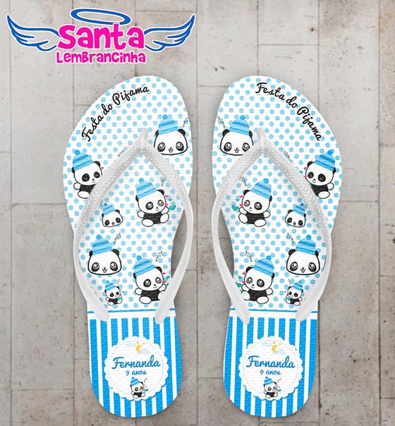Chinelo Personalizado Infantil Festa do Pijama COD 6809