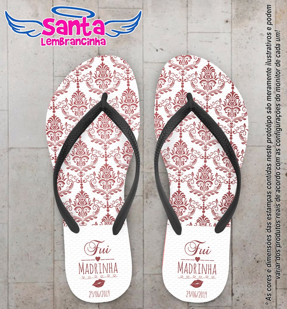 Chinelo Personalizado Casamento Arabesco COD 6851