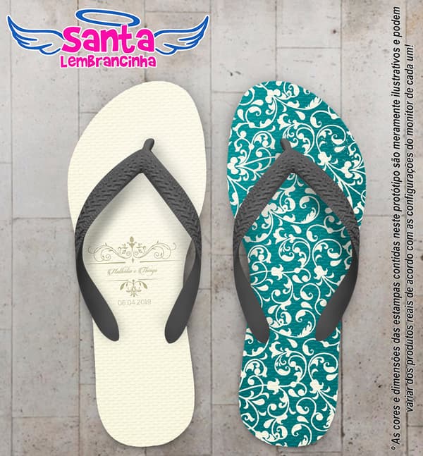 Chinelo Personalizado Casamento com Arabesco COD 6861