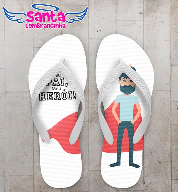 Chinelo Personalizado Dia dos Pais Pai Herói COD 6930