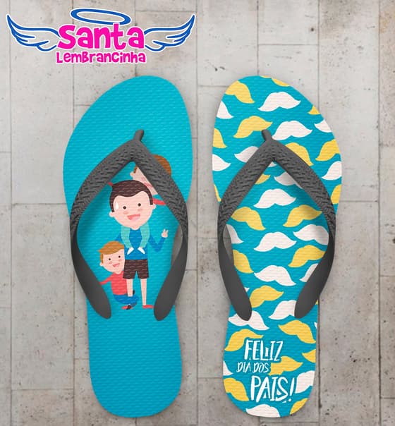 Chinelo Personalizado Dia dos Pais com Bigode COD 6934