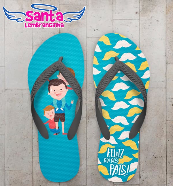 Chinelo Personalizado Dia dos Pais com Bigode COD 6934