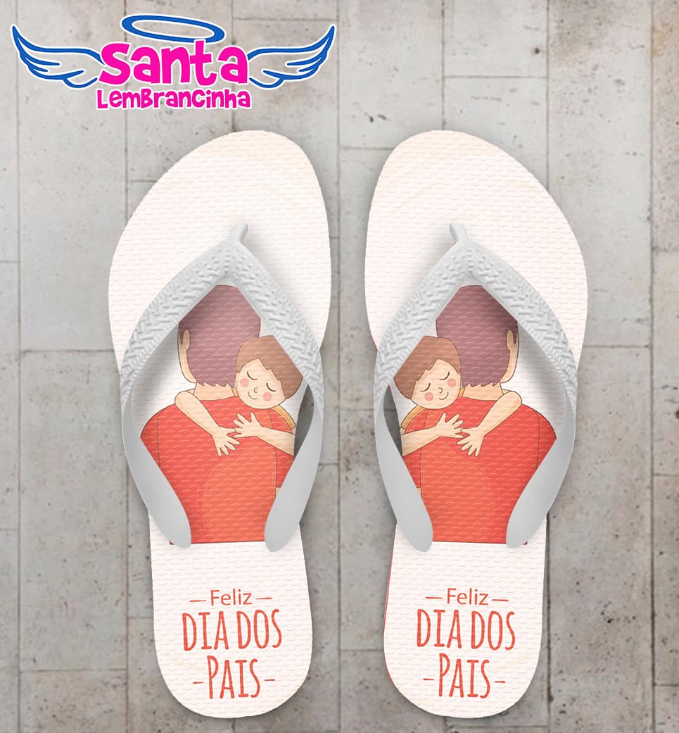 Chinelo Personalizado Dia dos Pais com Pai e Filho COD 6923