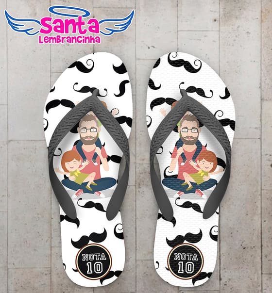 Chinelo Personalizado Dia dos Pais e Filhos Brincando COD 6932