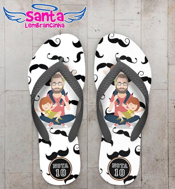Chinelo Personalizado Dia dos Pais e Filhos Brincando COD 6932