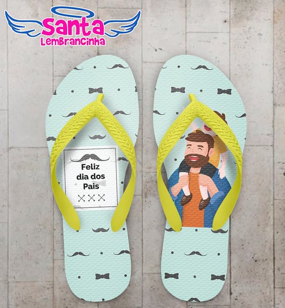 Chinelo Personalizado Dia dos Pais com Bigode COD 6935