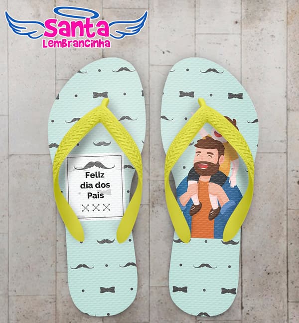Chinelo Personalizado Dia dos Pais com Bigode COD 6935