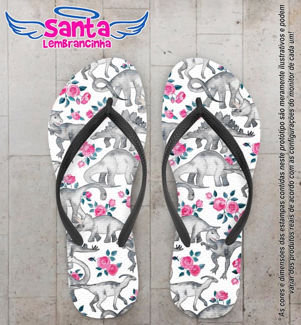 Chinelo Personalizado Infantil Dinossauro COD 6856